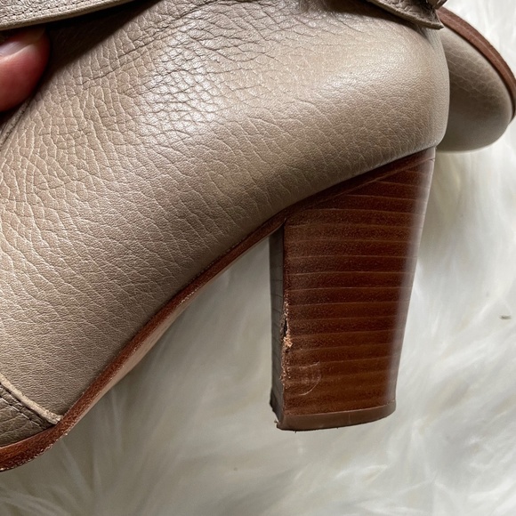 KATE SPADE LANISE BOW LEATHER BOOTS Neutral Beige 7.5M - Picture 13 of 14